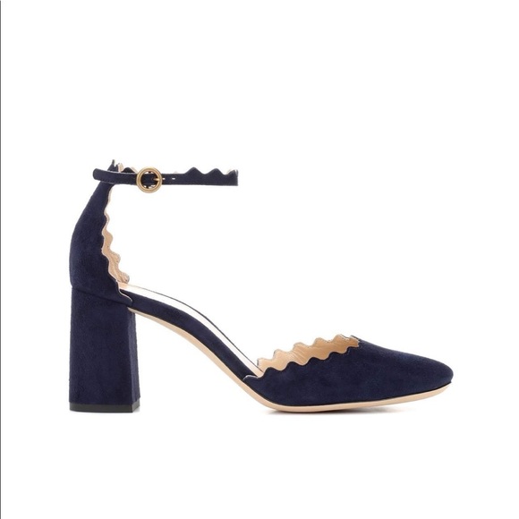 Chloe Lauren Scalloped Ankle Strap D’orsay Pump - Picture 3 of 5